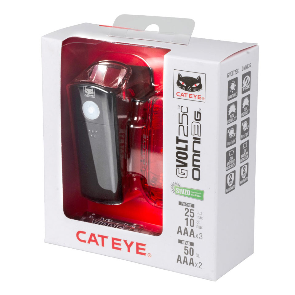 CATEYE Fahrradlicht Beleuchtungskit GVolt 25c Kit - HL-EL370G + TL-LD135G Cateye_FA003522024_GVolt25-Omni-3G_Beleuchtung-Set_04_1200x1200