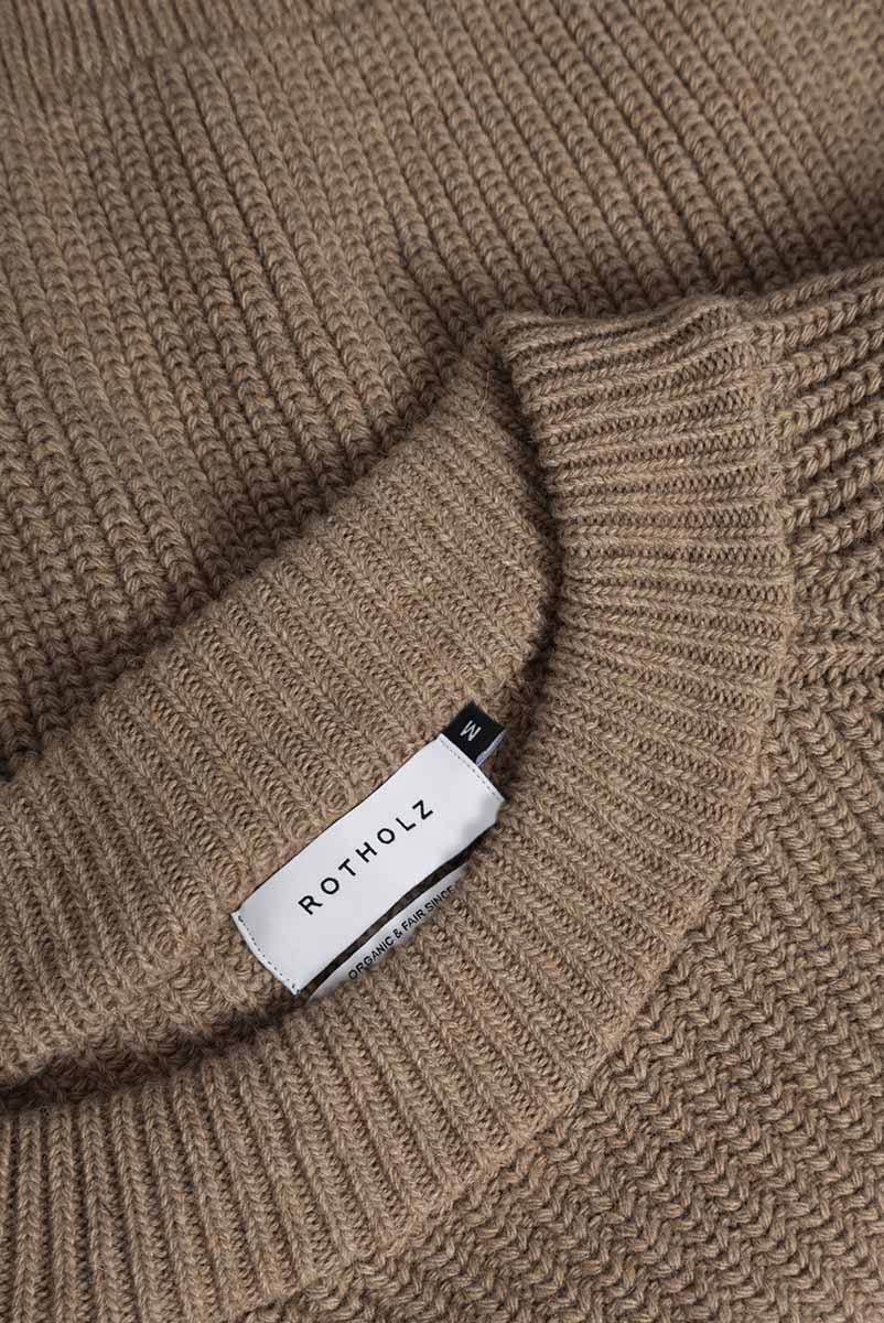 ROTHOLZ Cropped Strickpullover Damen Rotholz_CroppedKnitSweaterWool-Blend-StoneMelange_02