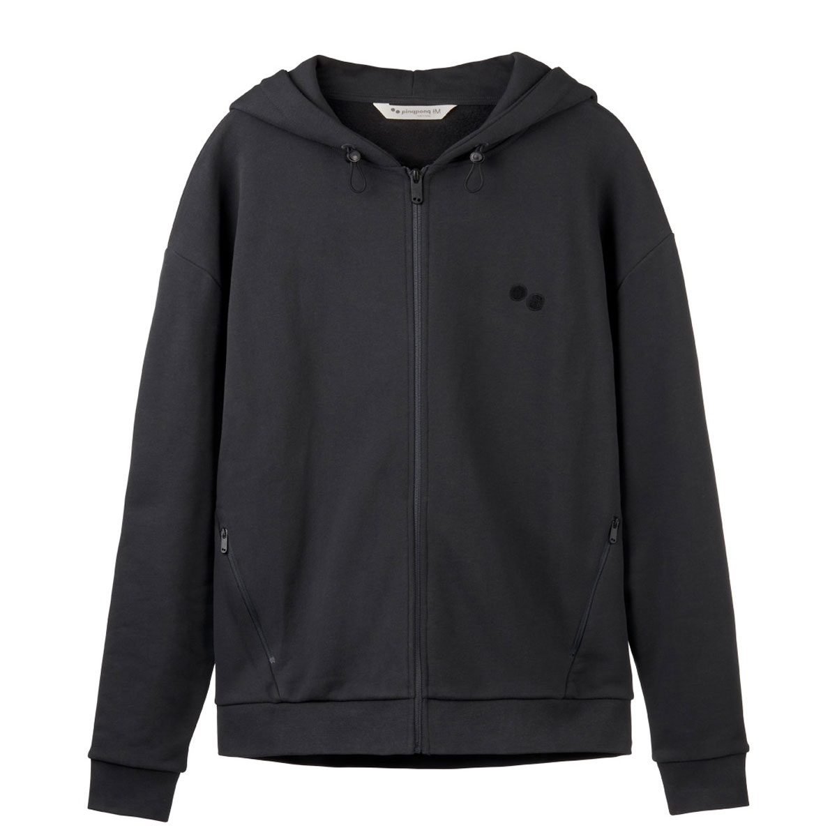 Pinqponq Sweatjacke Unisex PPC-HOZ-101-801-pinqponq-Zipped-Hoodie-Peat-Black-01