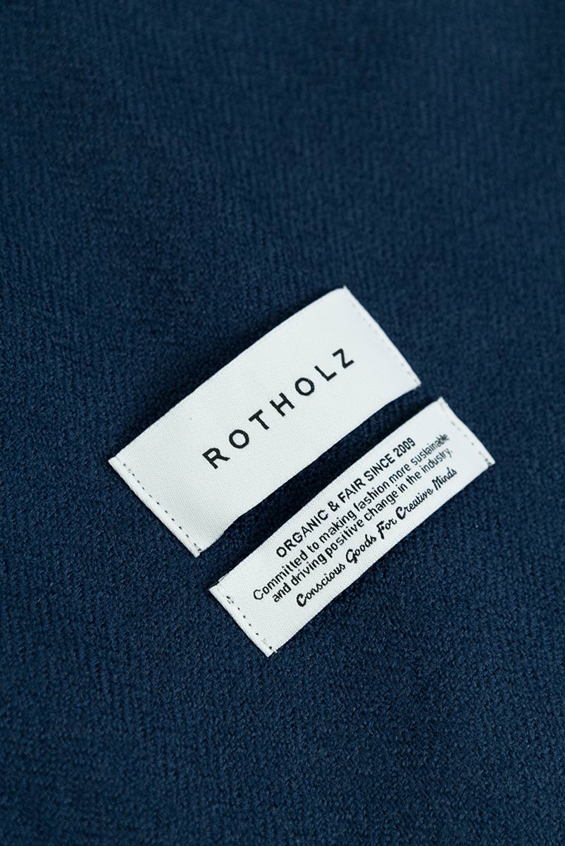 ROTHOLZ Gewebter Merino Schal Unisex Rotholz_WovenMerinoWoolScarf-IndigoBlue_02