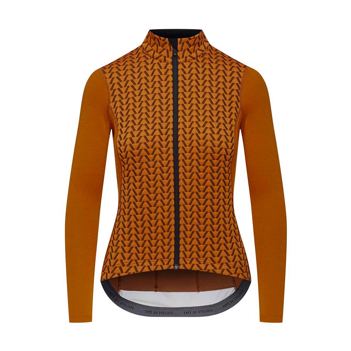 Café du Cycliste Irma Langarm Radtrikot Damen Cafe_du_Cycliste-Irma_Audax_Merino_Jersey-Syrup_Brown-1
