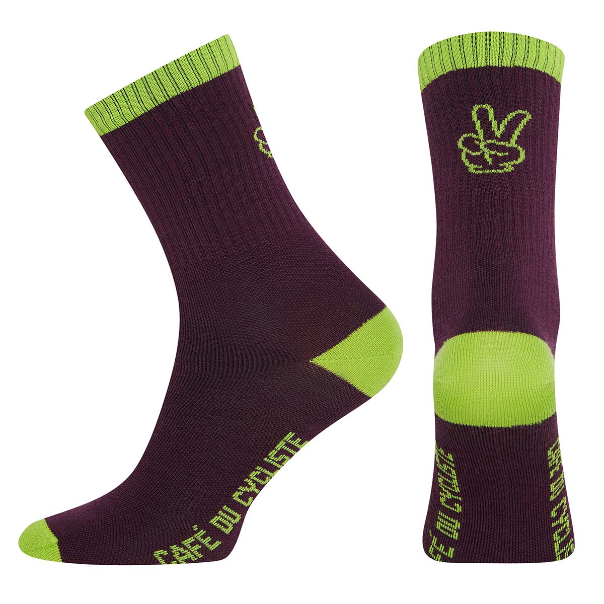 Café du Cycliste Motto Radsocken Unisex Cafe-du-Cycliste_Motto-Socks_matcha-con-quetsche_01, Bekleidung, Strumpfwaren, Socke