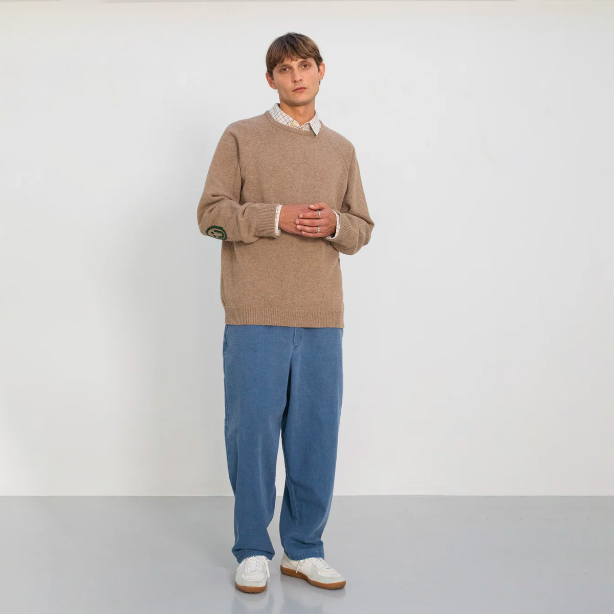 ROTHOLZ Smiley Strickpullover Unisex Rotholz_SmileyKnitSweaterWool-Blend-StoneMelange_12