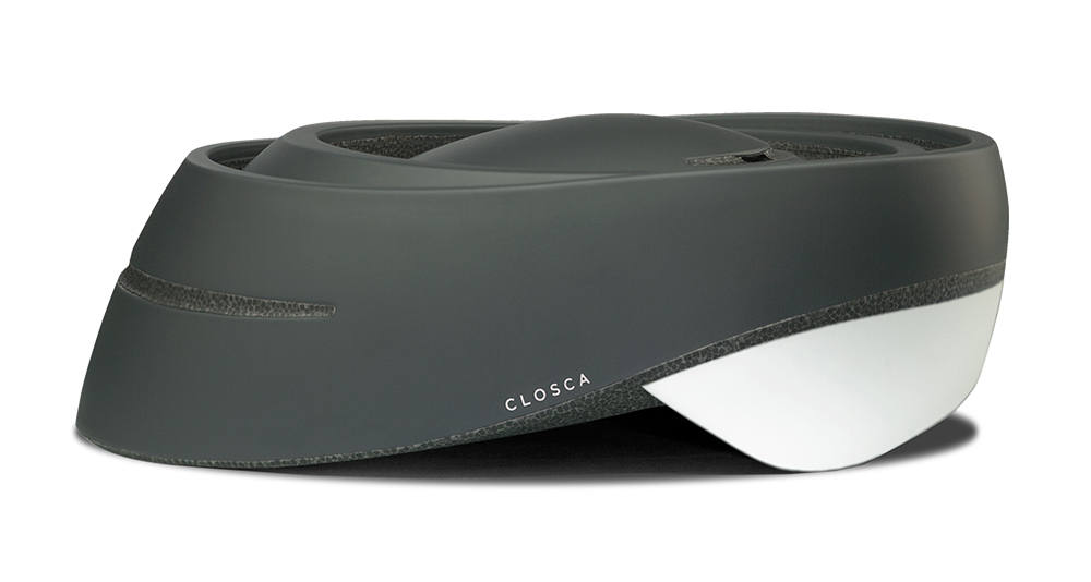 Loop Fahrrad Falthelm Helmet-Loop-Graphite-white-plegado_1000x1032