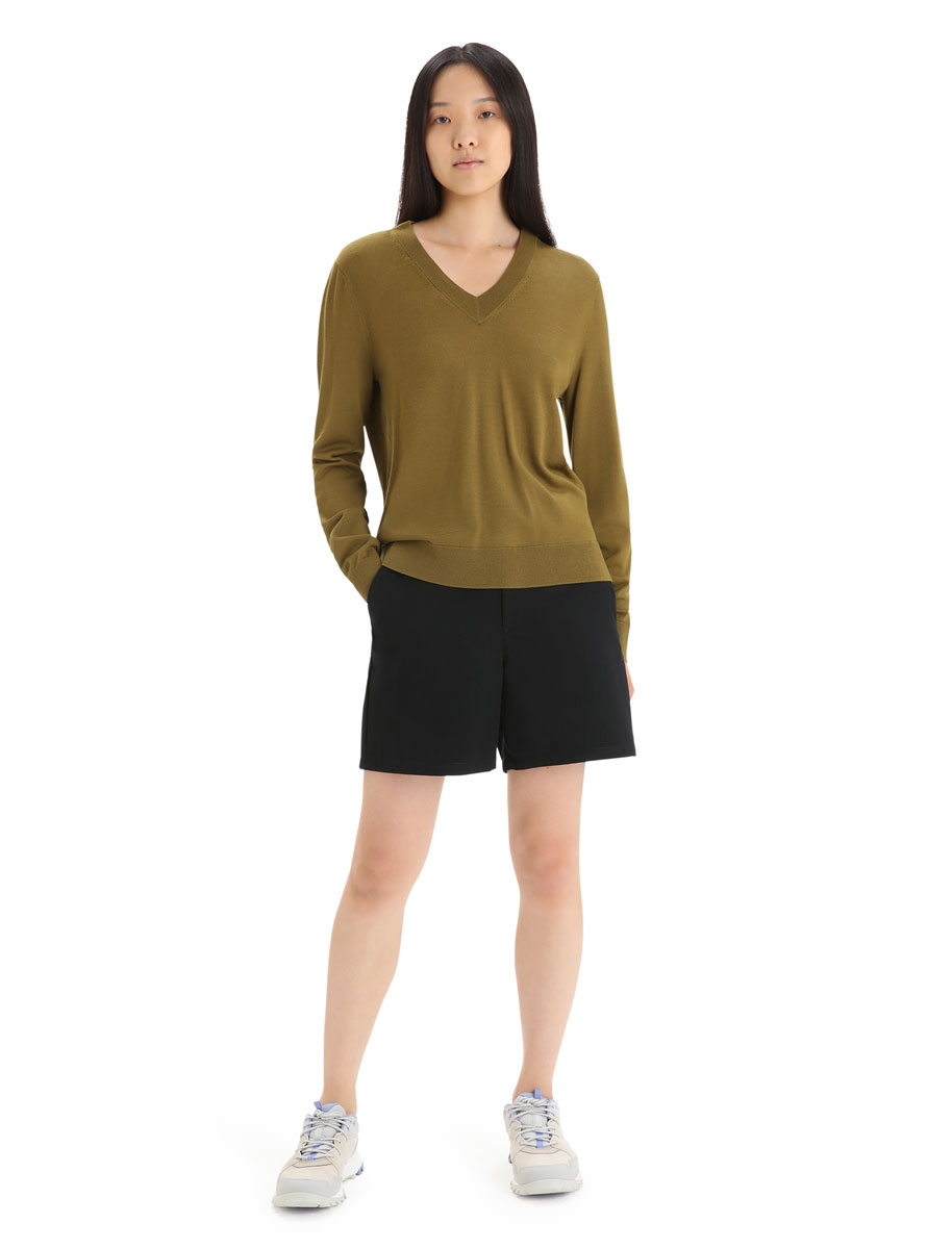 Icebreaker Wilcox LS V Merino Strickpullover Damen Icebreaker Wilcox LS V Merino Strickpullover Damen
