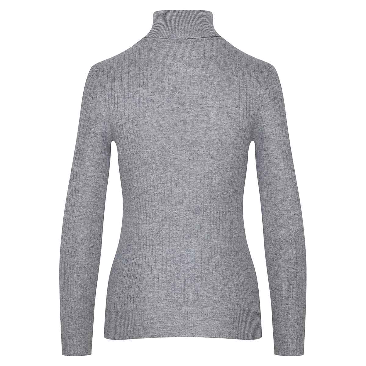 Café du Cycliste Nicole Rippstrick Rollkragenpullover Damen Cafe_du_Cycliste-Nicole_Ribbed_Merino_Roll_Neck-grey_melange-2