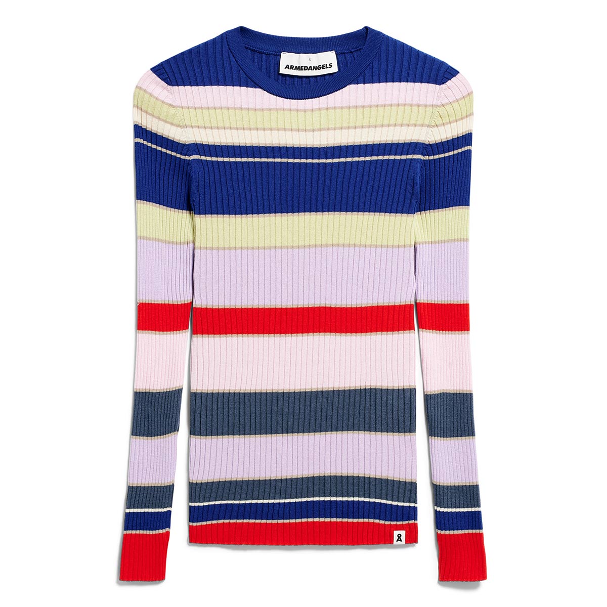 ARMEDANGELS Alaania College Strickpullover Damen AA_30006008_-ALAANIA-COLLEGE-STRIPE_dynamo-blue-red-alert_01