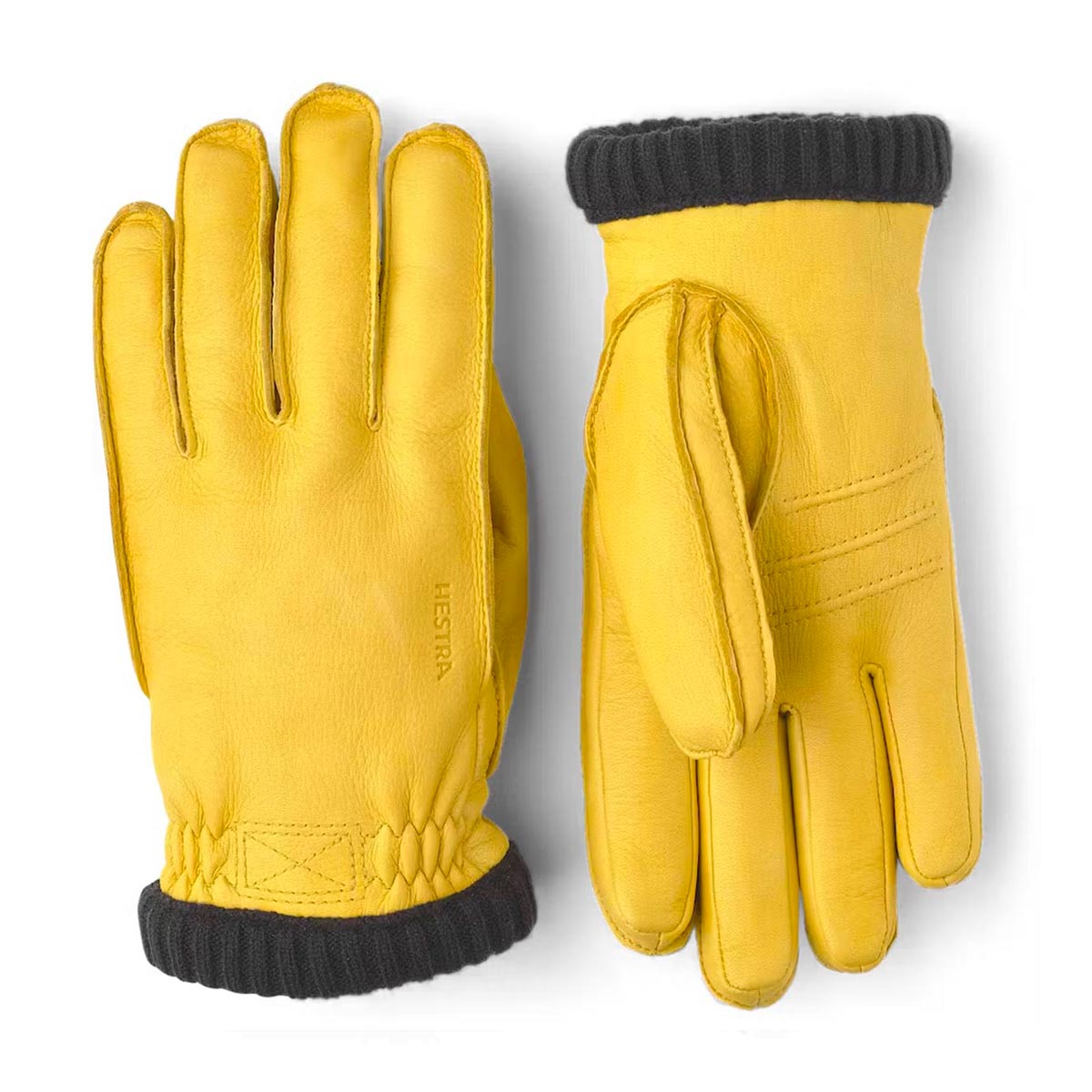 Hestra Deerskin Primaloft Rib Echtleder Handschuhe Herren HS-20210-8-BK_Deerskin-Primaloft-Rib-Handschuh-Men_natural-yellow_01