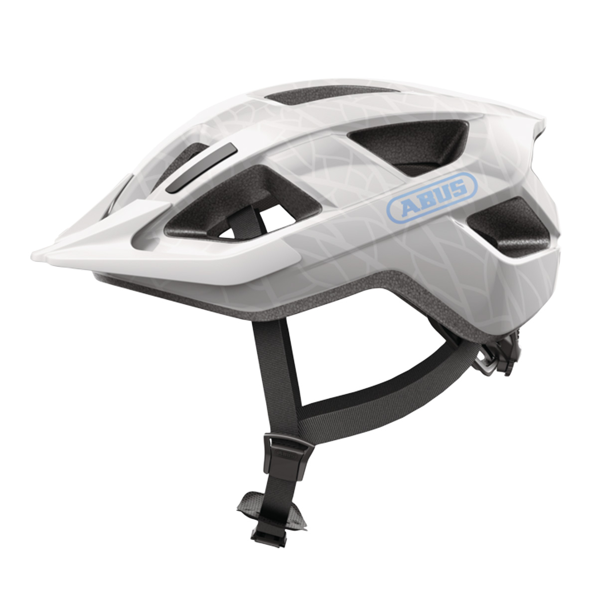 ABUS ADURO 3.0 Fahrradhelm mit Schild Trekking City Unisex white art weiss ABUS ADURO 3.0 Fahrradhelm mit Schild Trekking City Unisex white art weiss Seitenansicht