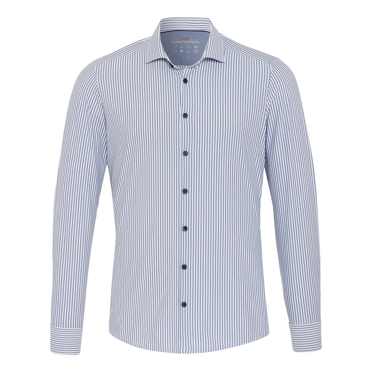 PURE Functional Hemd Herren PURE_PU-D91307-21170-38-SDB_Functional-Hemd-Functional-Fit-Men_streifen-hellblau_01, Bekleidung, Langarm, Hemd, Ärmel, Kleid, Hemd