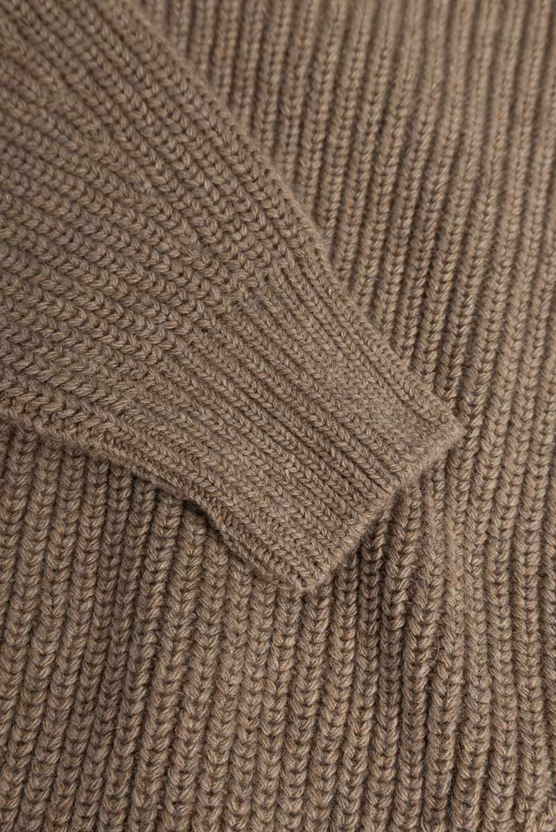 ROTHOLZ Cropped Strickpullover Damen Rotholz_CroppedKnitSweaterWool-Blend-StoneMelange_03