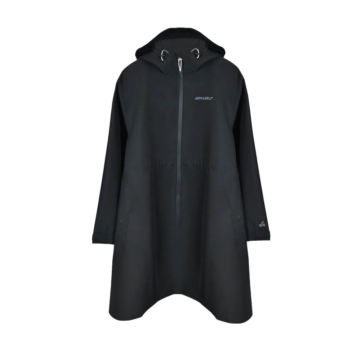GENVELO Regenponcho, Vorderseite, schwarz