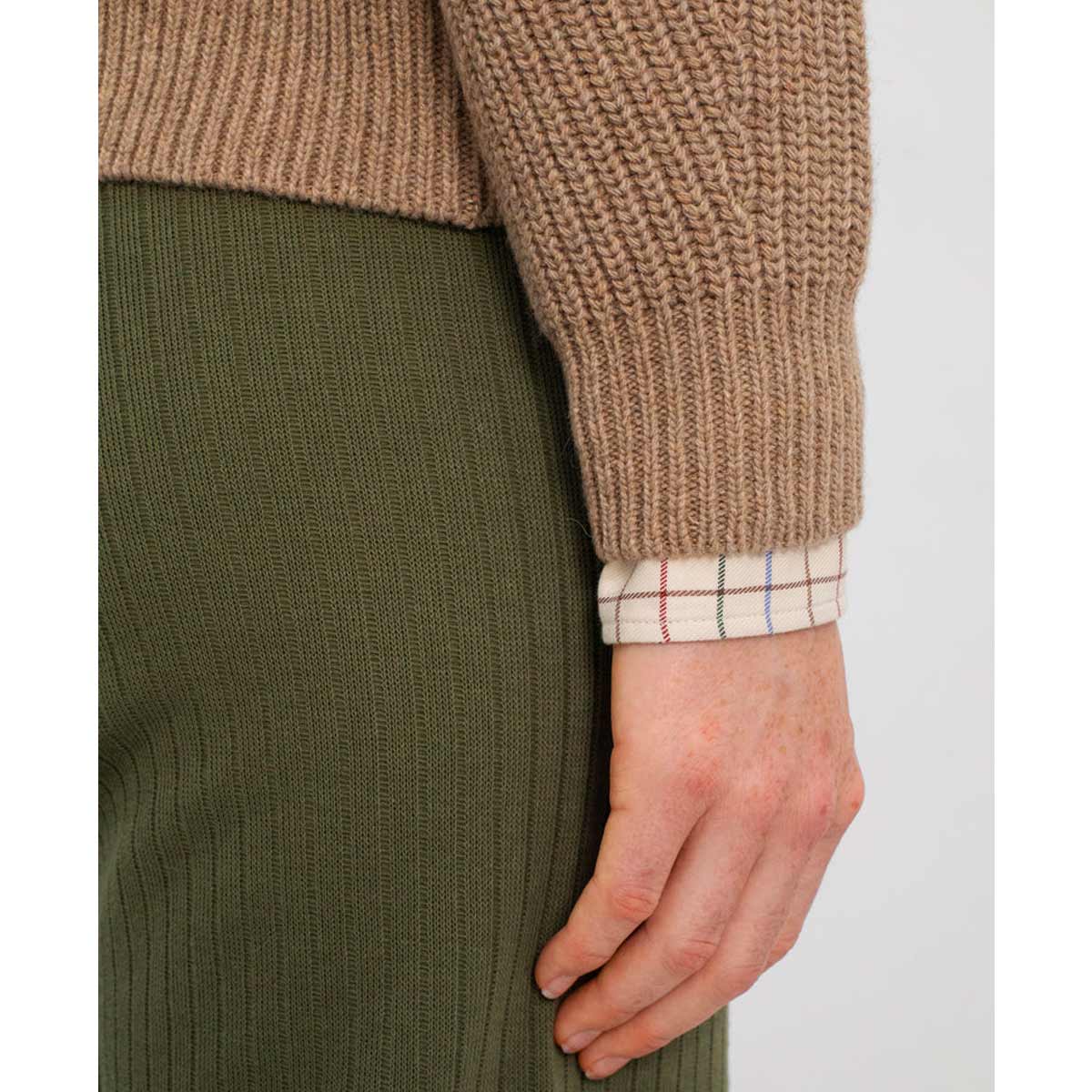 ROTHOLZ Cropped Strickpullover Damen Rotholz_CroppedKnitSweaterWool-Blend-StoneMelange_08