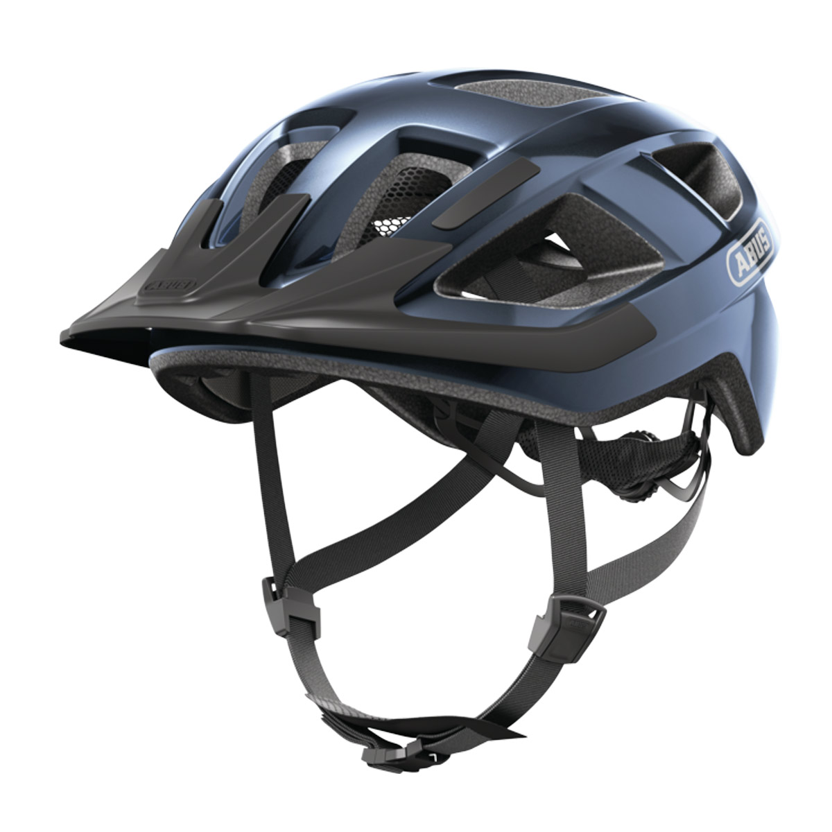 ABUS ADURO 3.0 Fahrradhelm mit Schild Trekking City Unisex midnight blue dunkelblau ABUS ADURO 3.0 Fahrradhelm mit Schild Trekking City Unisex midnight blue dunkelblau schräg vorne