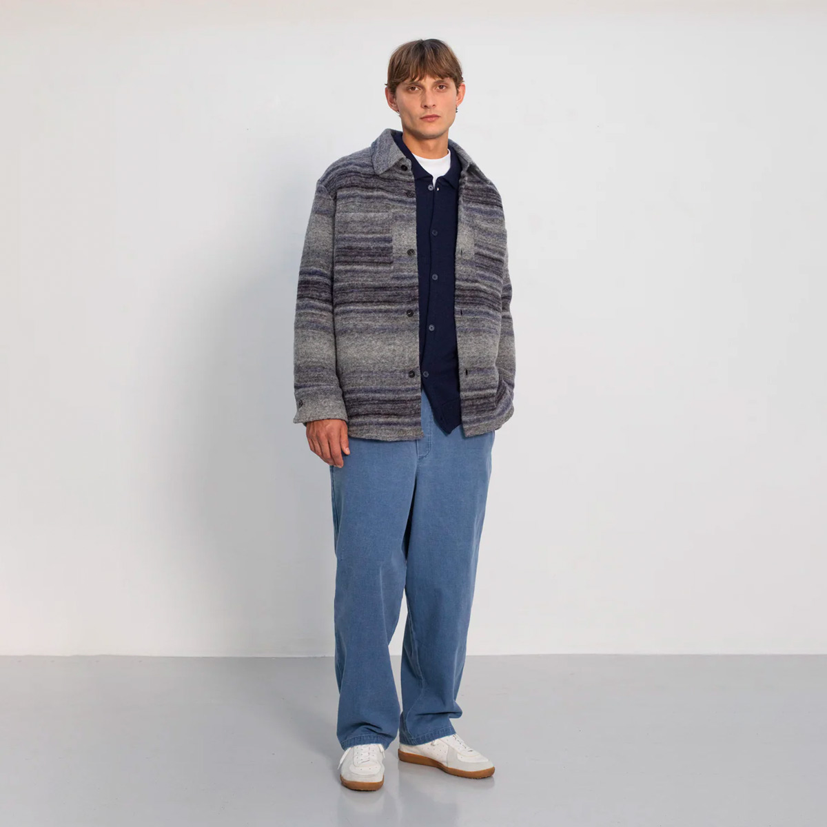 ROTHOLZ Relaxed Overshirt Unisex Rotholz_RelaxedOvershirtWool-Blend-NavyGreyStripe_05