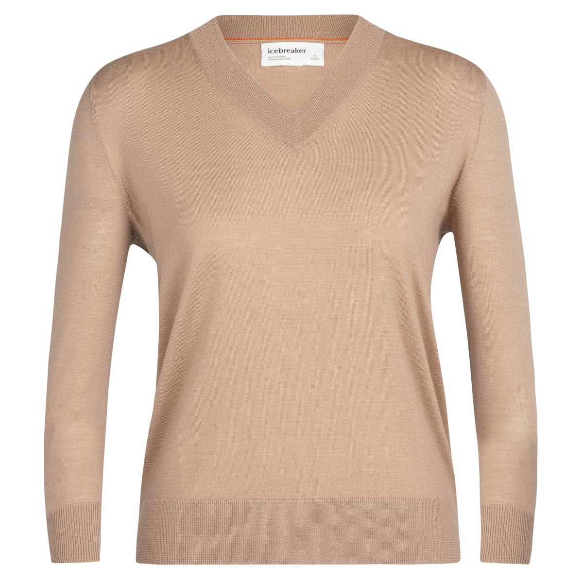 Icebreaker Wilcox LS V Merino Strickpullover Damen Icebreaker-SS22-Women-Wilcox-LS-V-Sweater-PRALINE-0A56DD347_7