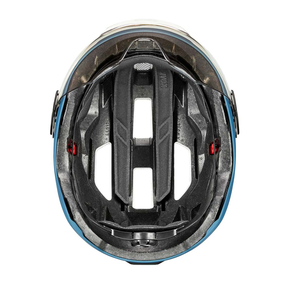 uvex stride visor Helm mit Visier Unisex blue matt blau uvex stride visor Helm mit Visier Unisex blue matt blau von unten Innenleben