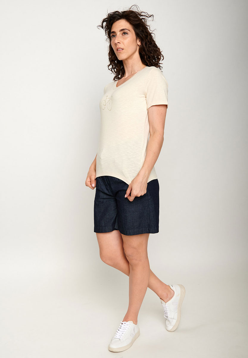 Greenbomb Bike Line Petit T-Shirt Damen Greenbomb-Bike-line-petite-sand-front-full