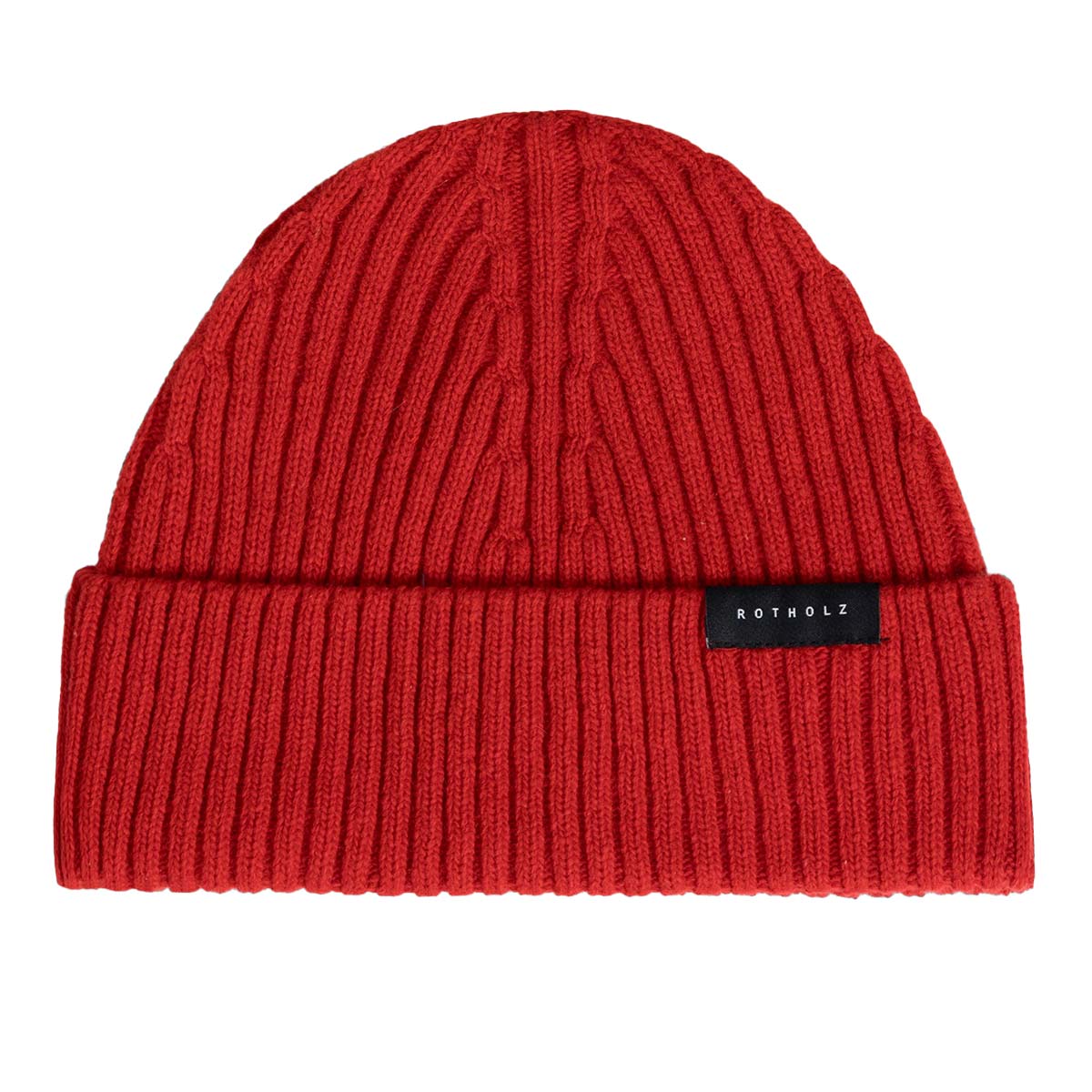 ROTHOLZ Klassische Ribbed Mütze Unisex Rotholz_ClassicRibbedBeanieWool-Blenda_33127BrightRed_01