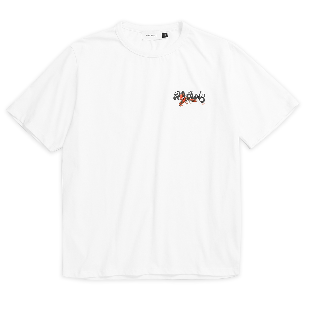 ROTHOLZ Lobster Logo T-Shirt Unisex Rotholz_LobsterLogoT-ShirtOrganicCotton-ClassicWhite_01, Bekleidung, T-shirt, Langarm, Ärmel