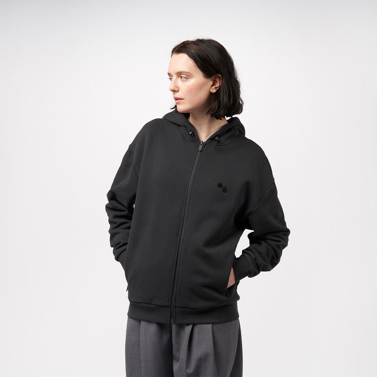 Pinqponq Sweatjacke Unisex PPC-HOZ-101-801-pinqponq-Zipped-Hoodie-Peat-Black-51