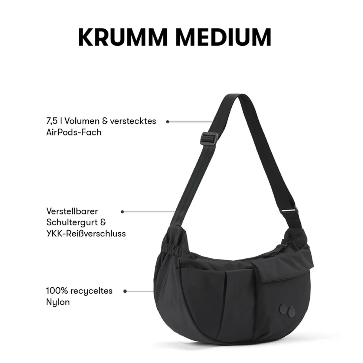 KRUMM Medium Crinkle Crossbody Bag