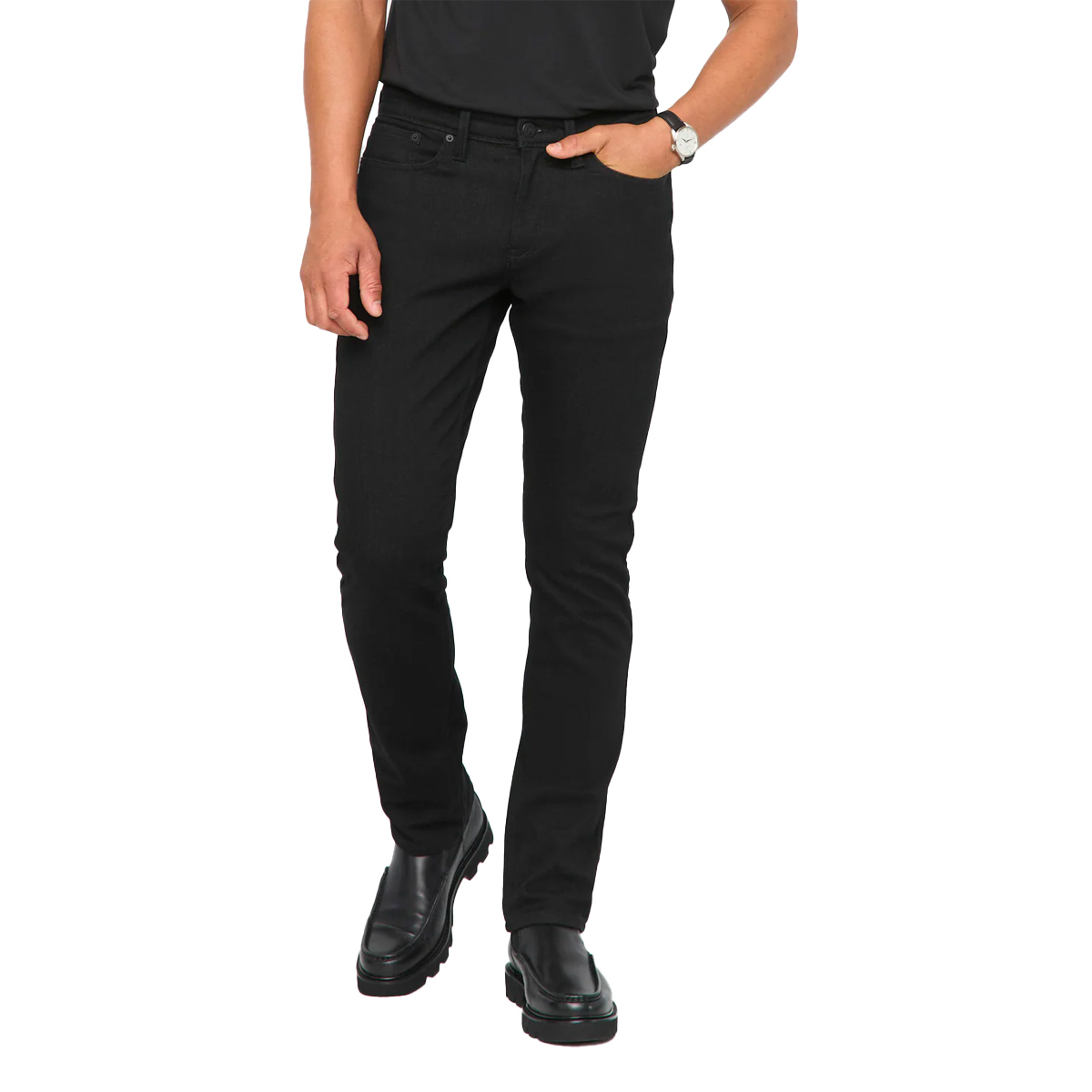 DUER Winter Tech Fleece Relaxed Fit Straight Jeans Herren Duer_Tech-Fleece-Denim-Relaxed-Taper---Black_Men_01