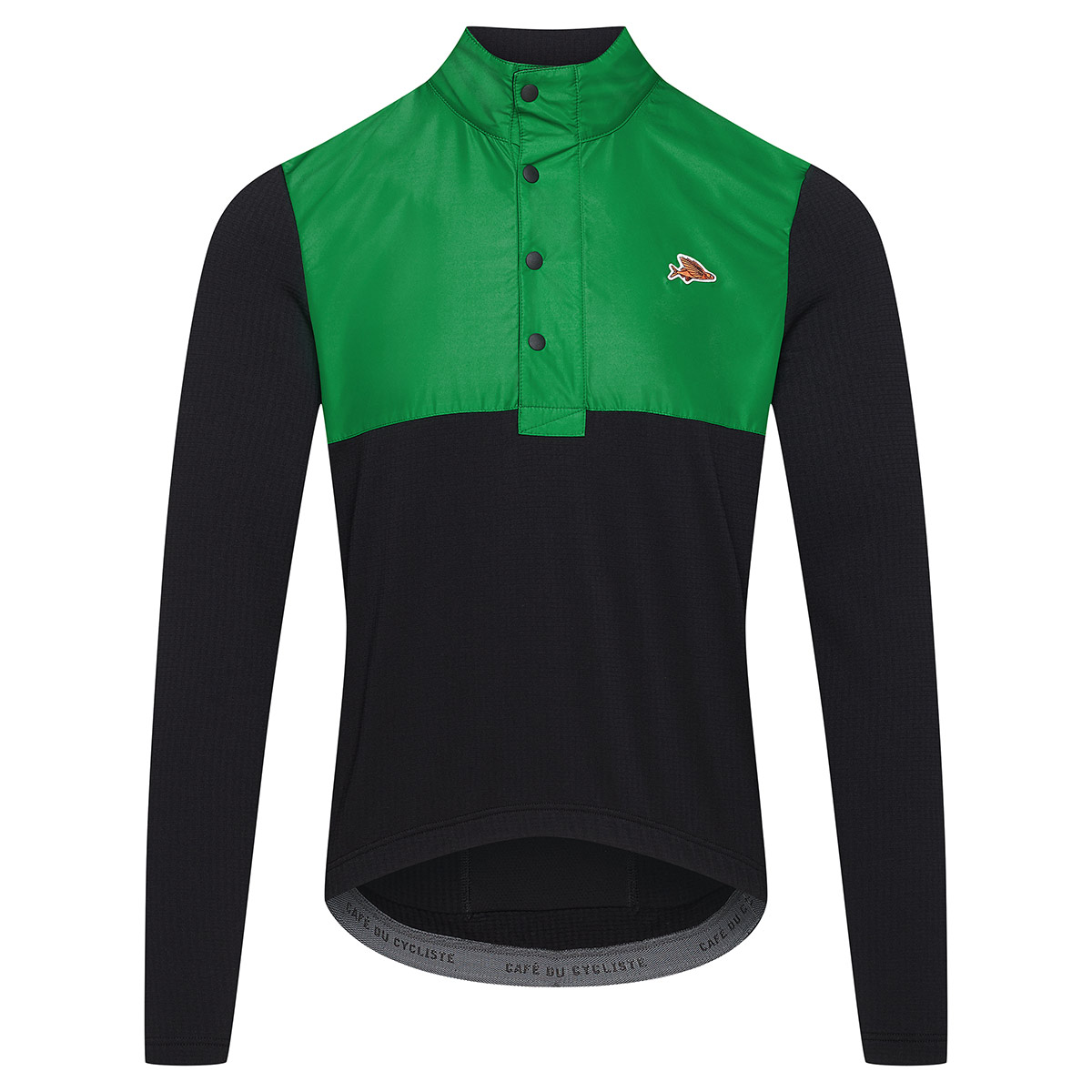 Café du Cycliste Faustine Langarm Radtrikot Herren Cafe-du-Cycliste_Faustine-Windproof-Long-Sleeve-Jersey_Forest-Black_01