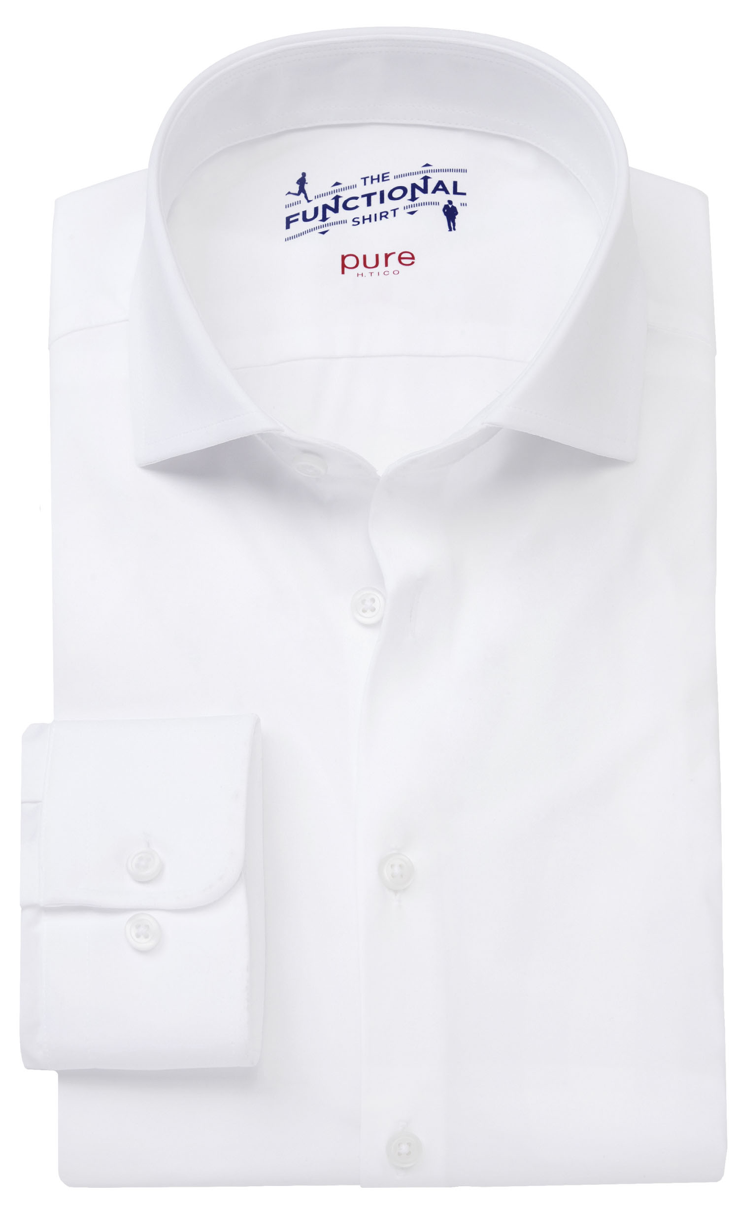 Functional Twill Hemd Modern Fit Men Hemd-weiss-neu-zusammengelegt