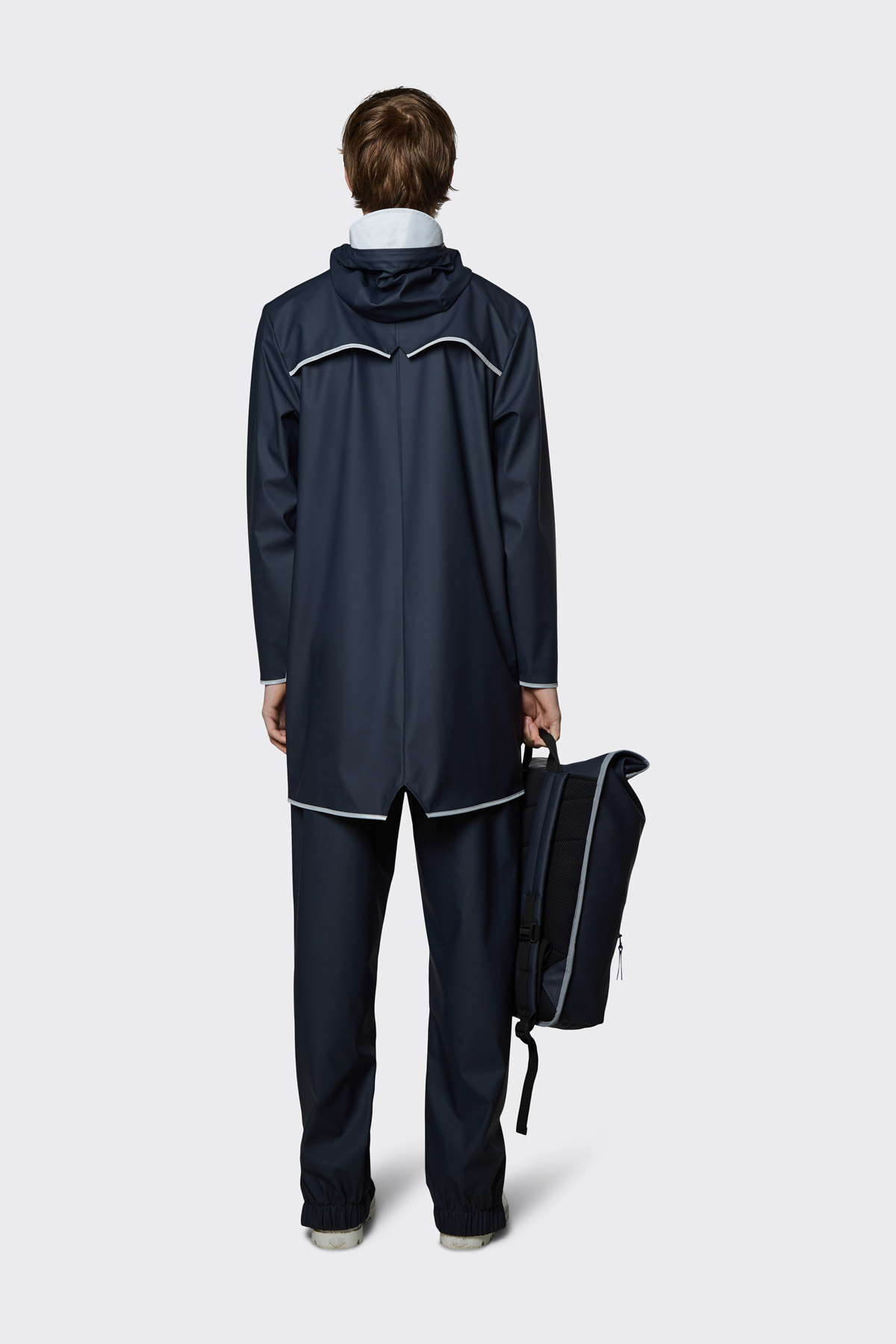 RAINS Long Jacket Reflektierende Regenjacke Unisex Rains_Long_Jacket_Reflective_18540_NAR_9, Mantel, Erwachsener, Männlich, Mann, Person