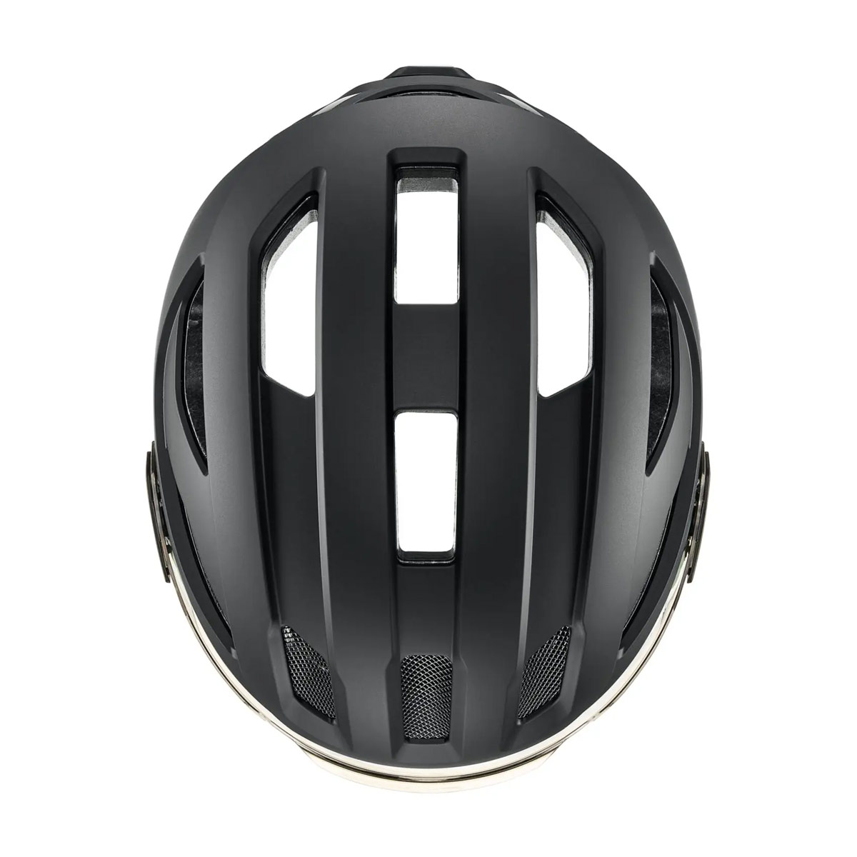 uvex stride visor Helm mit Visier Unisex black matt schwarz von oben