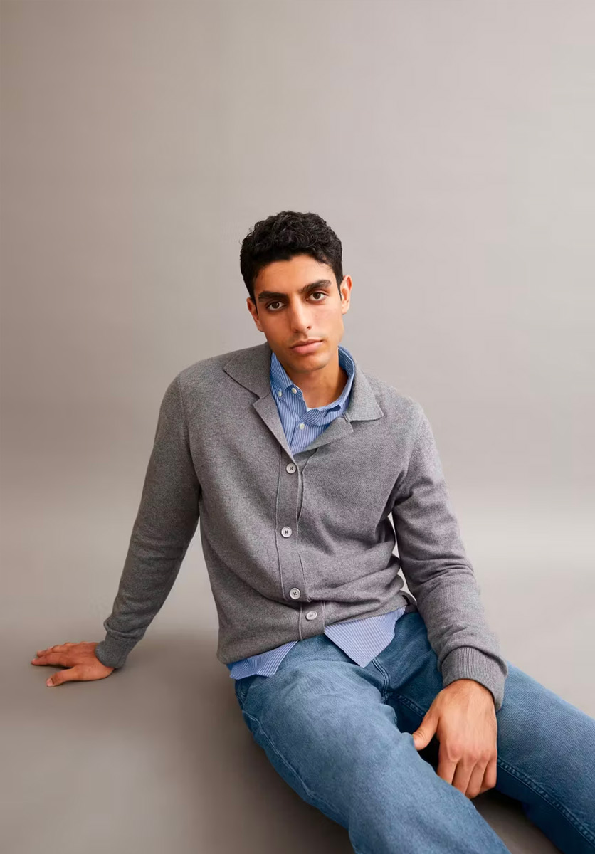 ARMEDANGELS Faaustos Strickjacke Herren Armedangels_FAAUSTOS_Men_mid-grey-melange_05