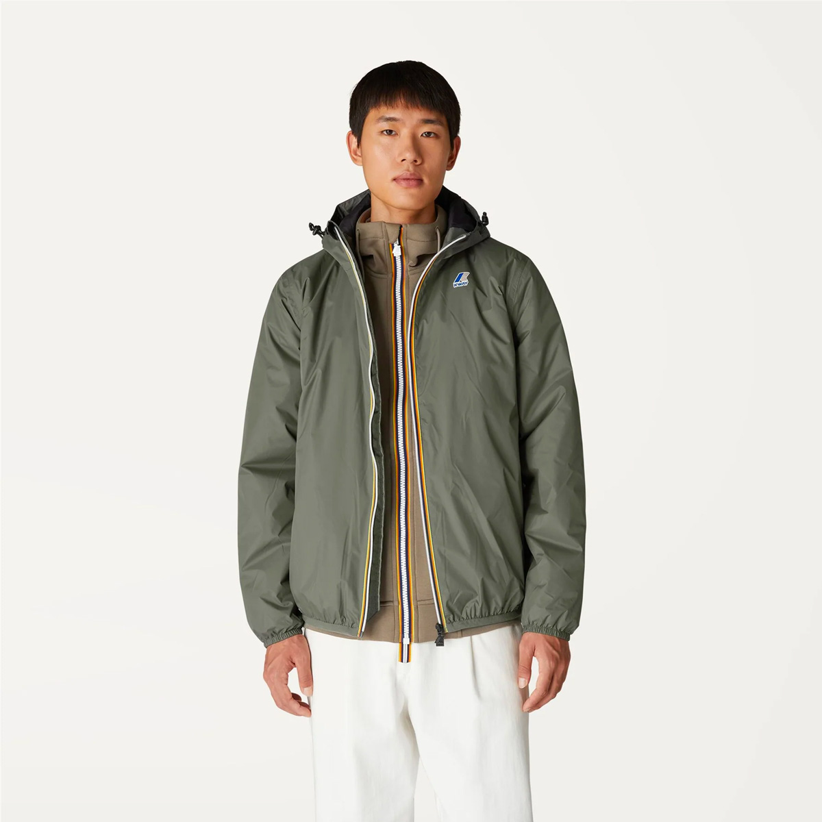 K-WAY Le Vrai 3.0 Claude Regenjacke Unisex K-Way_Le-Vrai-3.0-Claude-warm_jacket_green-blackish_04