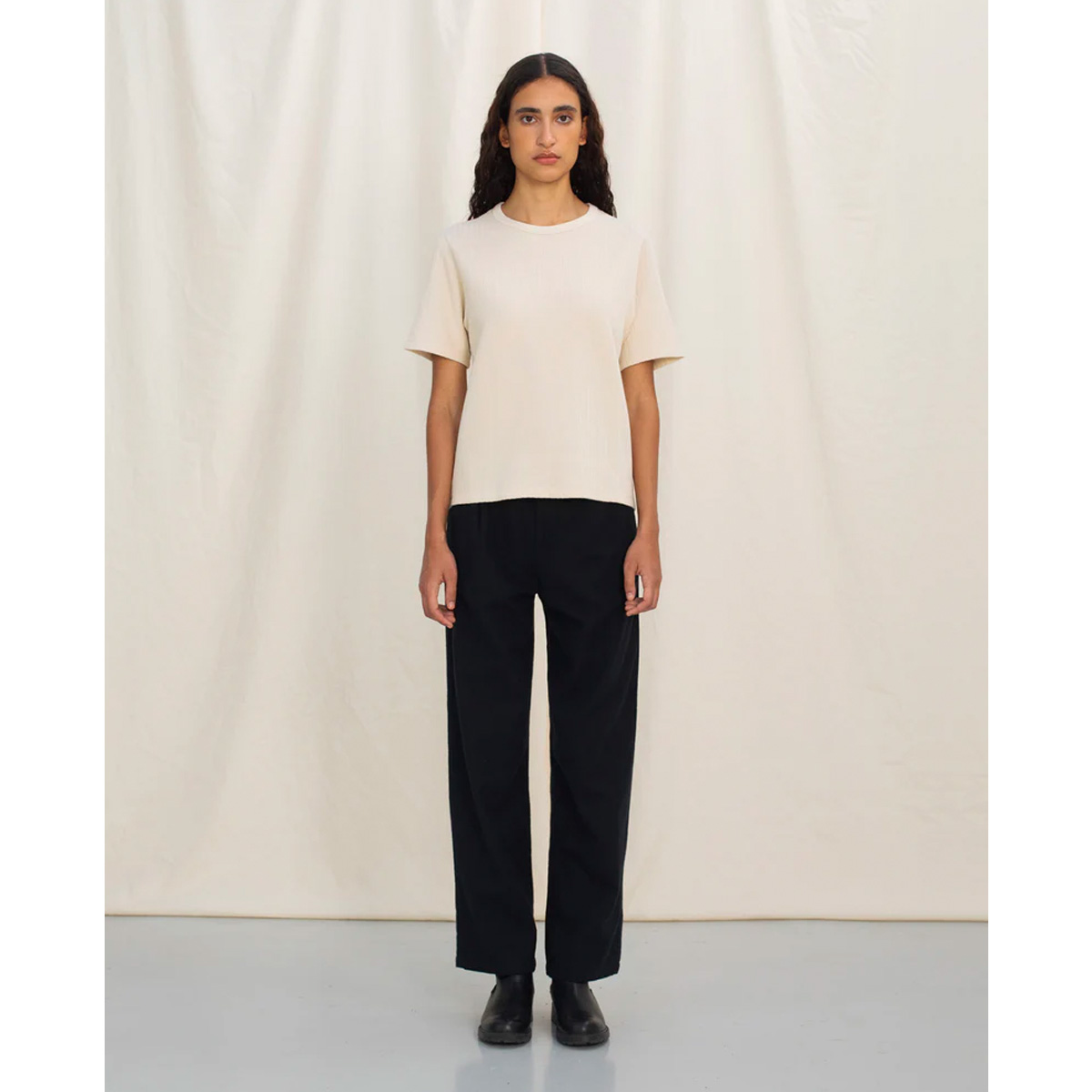 ROTHOLZ Rippstrick T-Shirt Damen Rotholz_RibbedT-ShirtOrganicCotton-SoftSand_06