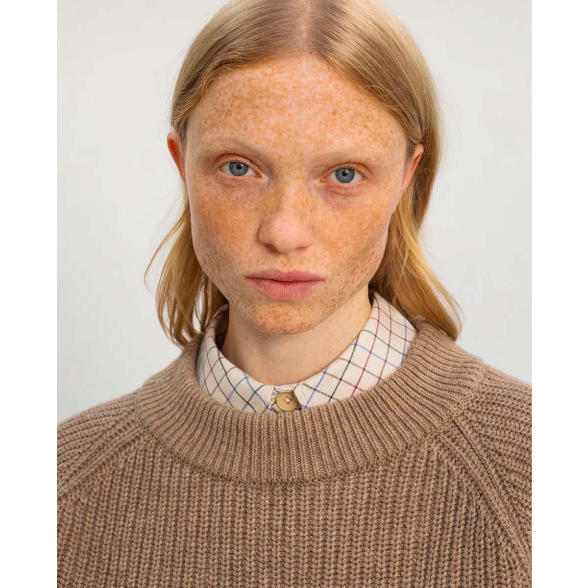ROTHOLZ Cropped Strickpullover Damen Rotholz_CroppedKnitSweaterWool-Blend-StoneMelange_07