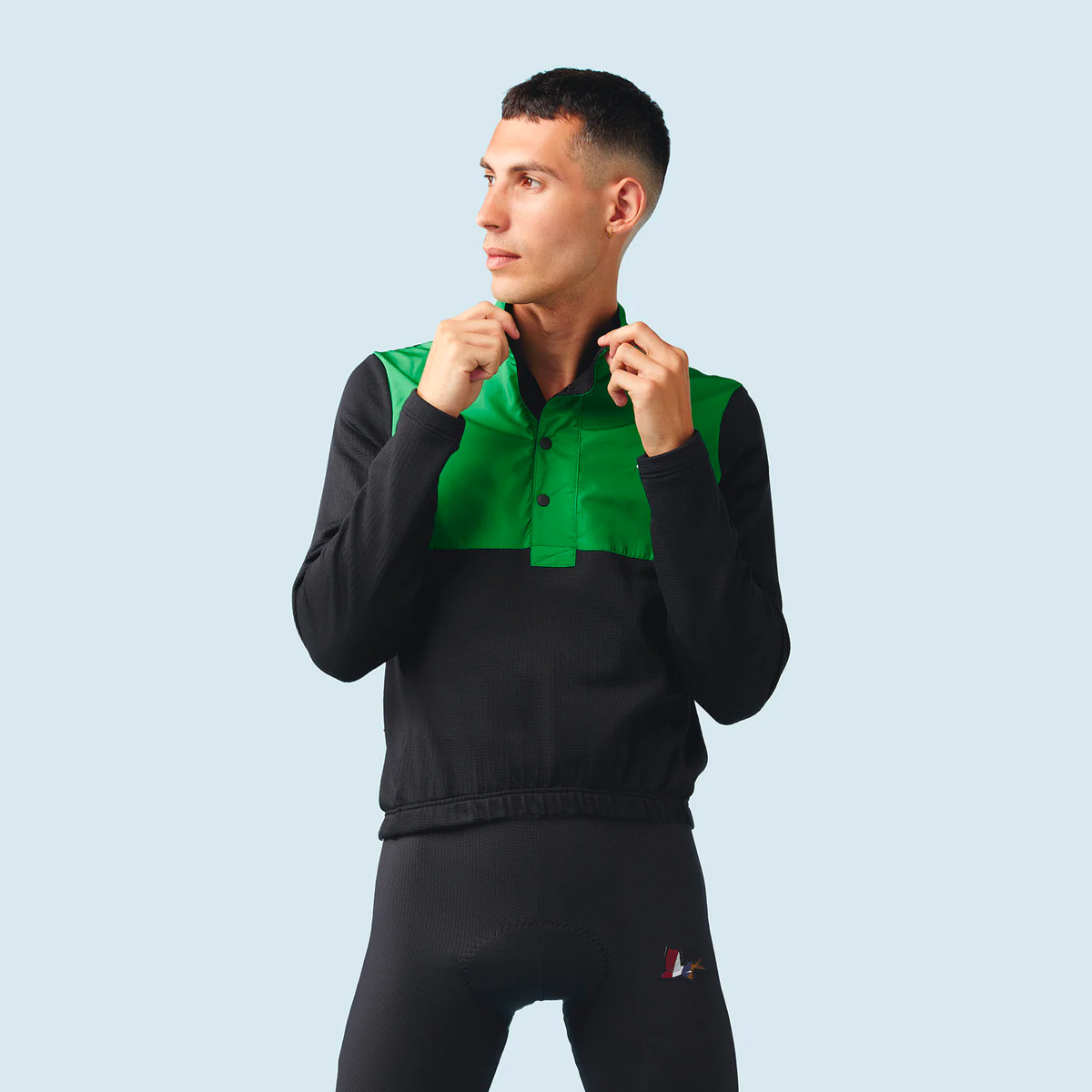 Café du Cycliste Faustine Langarm Radtrikot Herren Cafe-du-Cycliste_Faustine-Windproof-Long-Sleeve-Jersey_Forest-Black_00