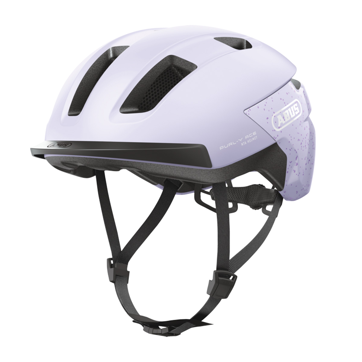 ABUS PURL-Y ACE Helm City Beleuchtung Licht Unisex light lavender helles lila ABUS PURL-Y ACE Helm City Beleuchtung Licht Unisex light lavender helles lila schräg vorne