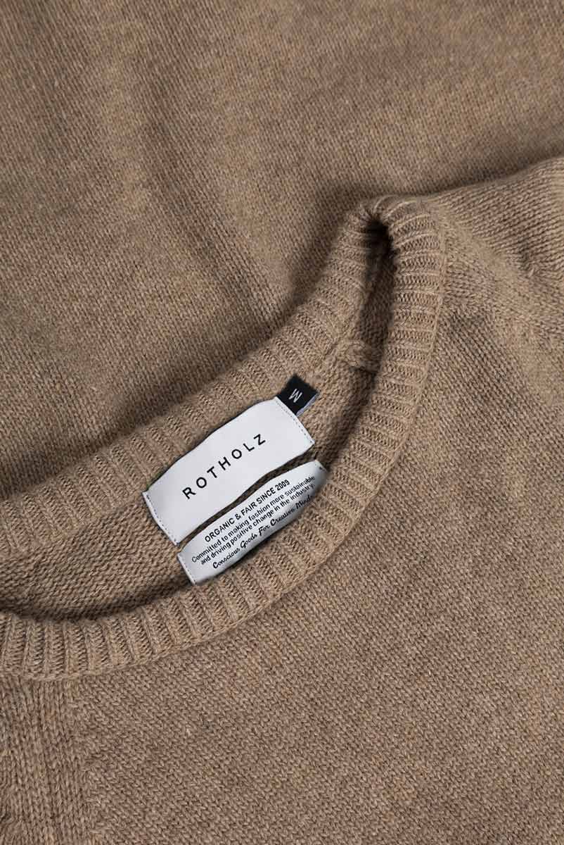 ROTHOLZ Smiley Strickpullover Unisex Rotholz_SmileyKnitSweaterWool-Blend-StoneMelange_02