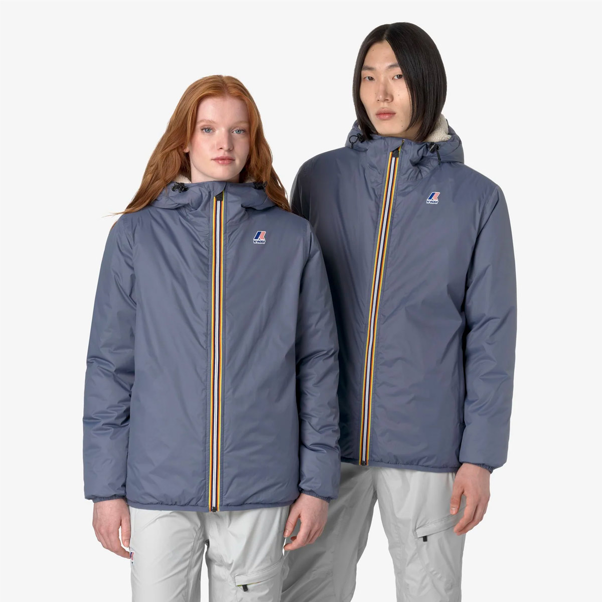 K-WAY Le Vrai 3.0 Claude Orsetto Regenjacke Unisex K-Way_Le-Vrai-3.0-Claude-Orsetto_functional-jacket_grey-blue-avio_02