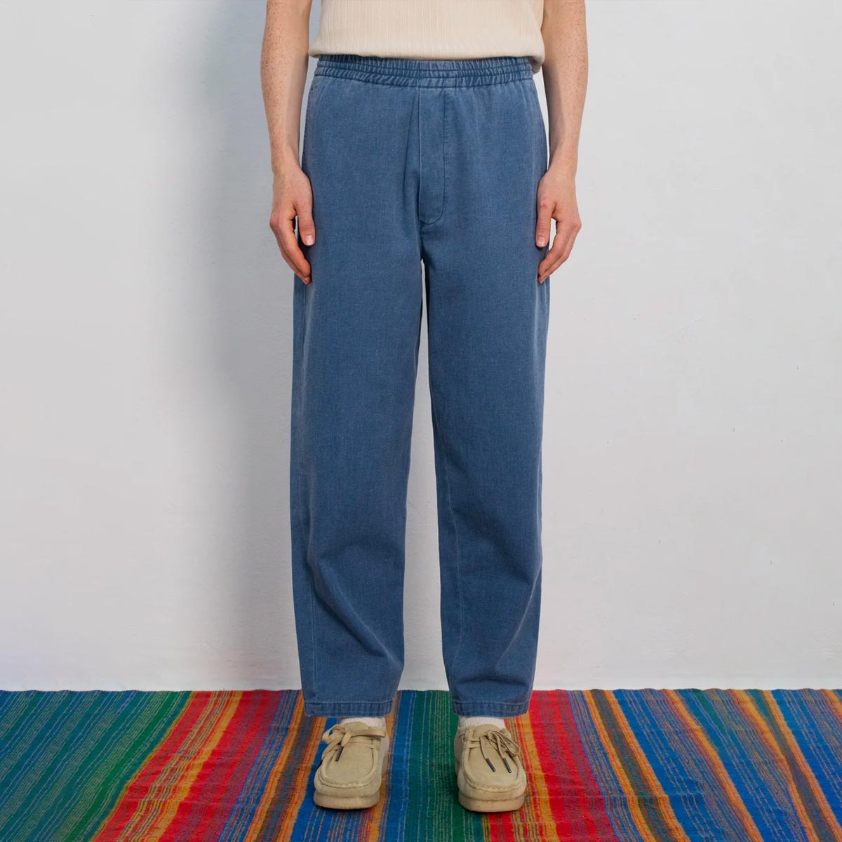 ROTHOLZ Denim Wide Leg Hose Unisex Rotholz_DenimWidePantRecycledCotton-WashedBlue_04